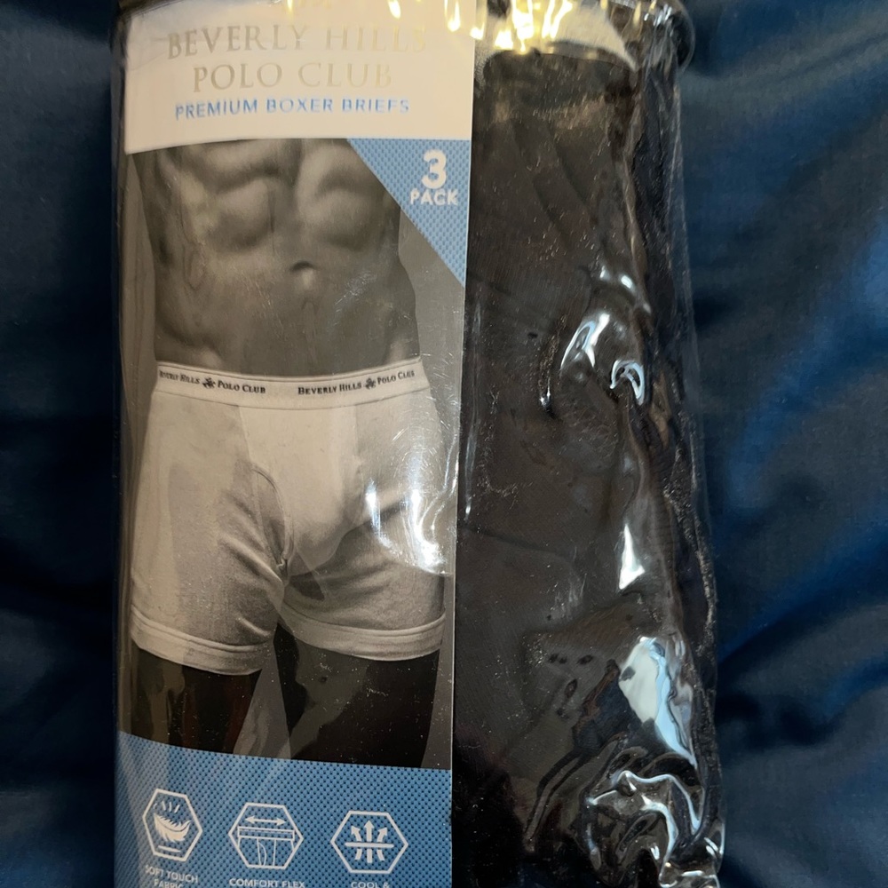 Beverly Hills Polo Club  Premium Black Boxer Briefs 3 Pack
